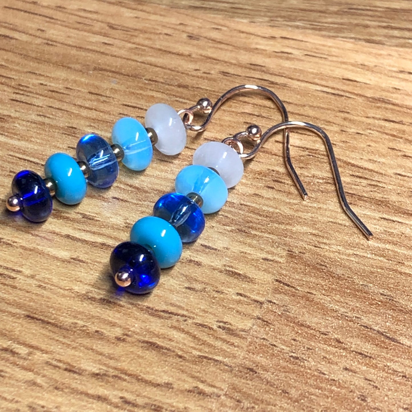 Azure Stripe - eye catching glass earrings