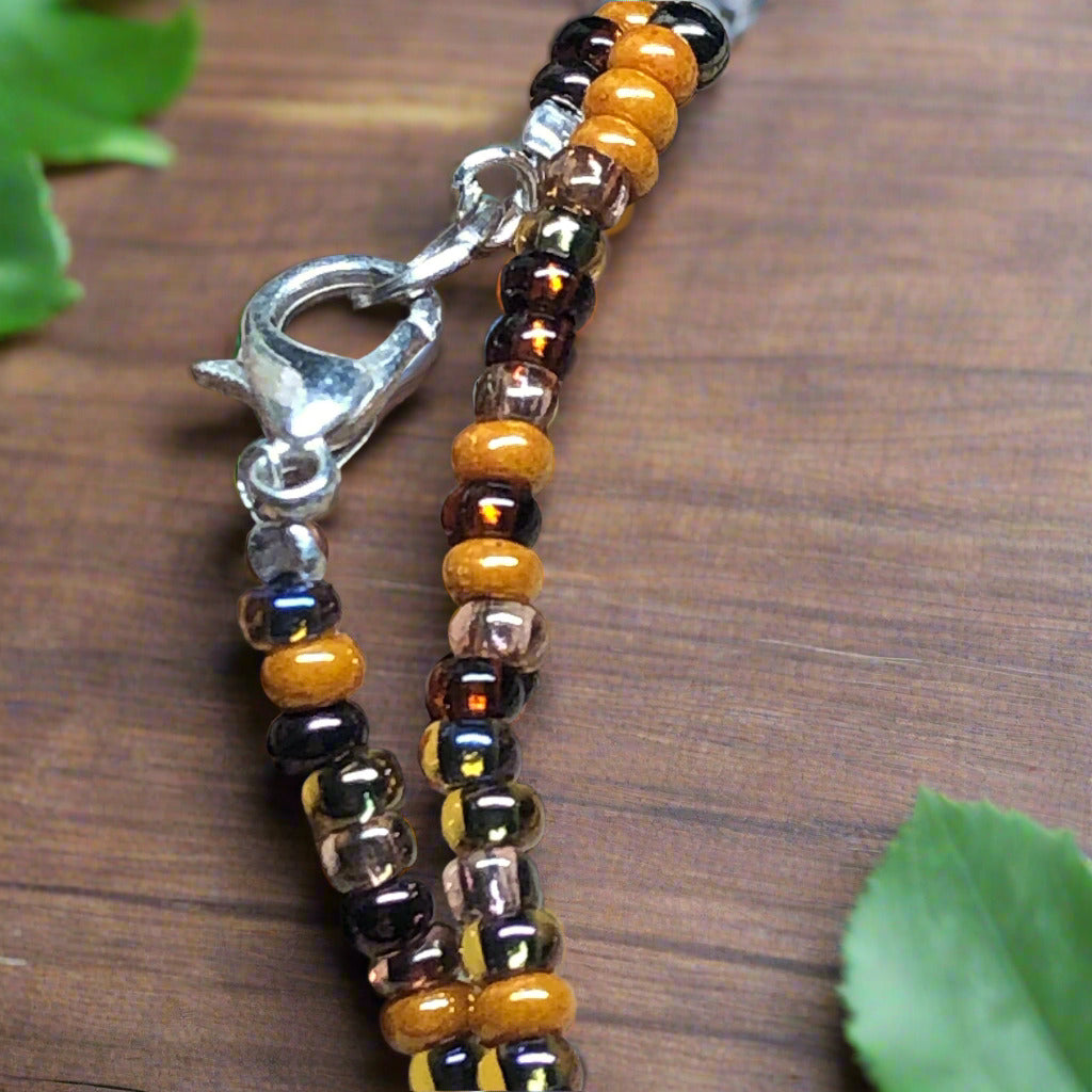 Hyde - Chocolate and coffee glass beaded choker necklace
