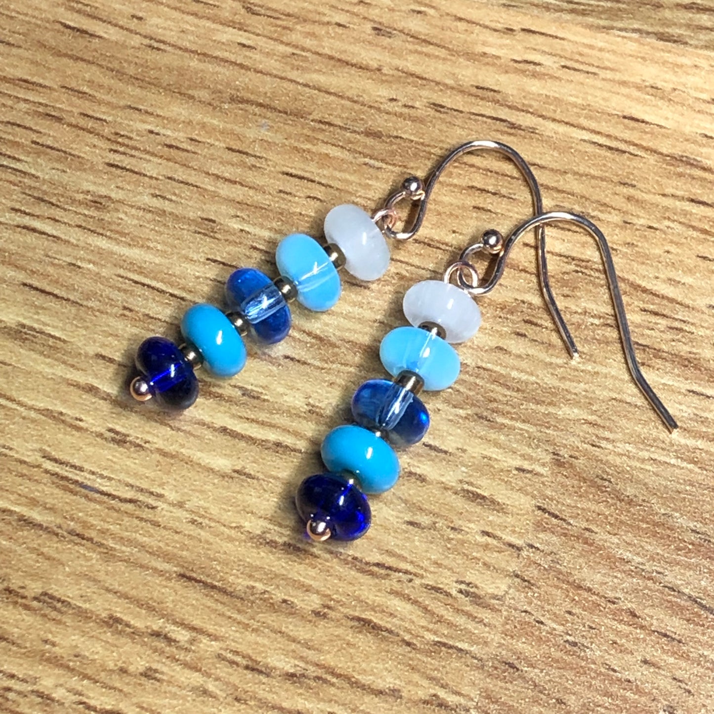 Azure Stripe - eye catching glass earrings