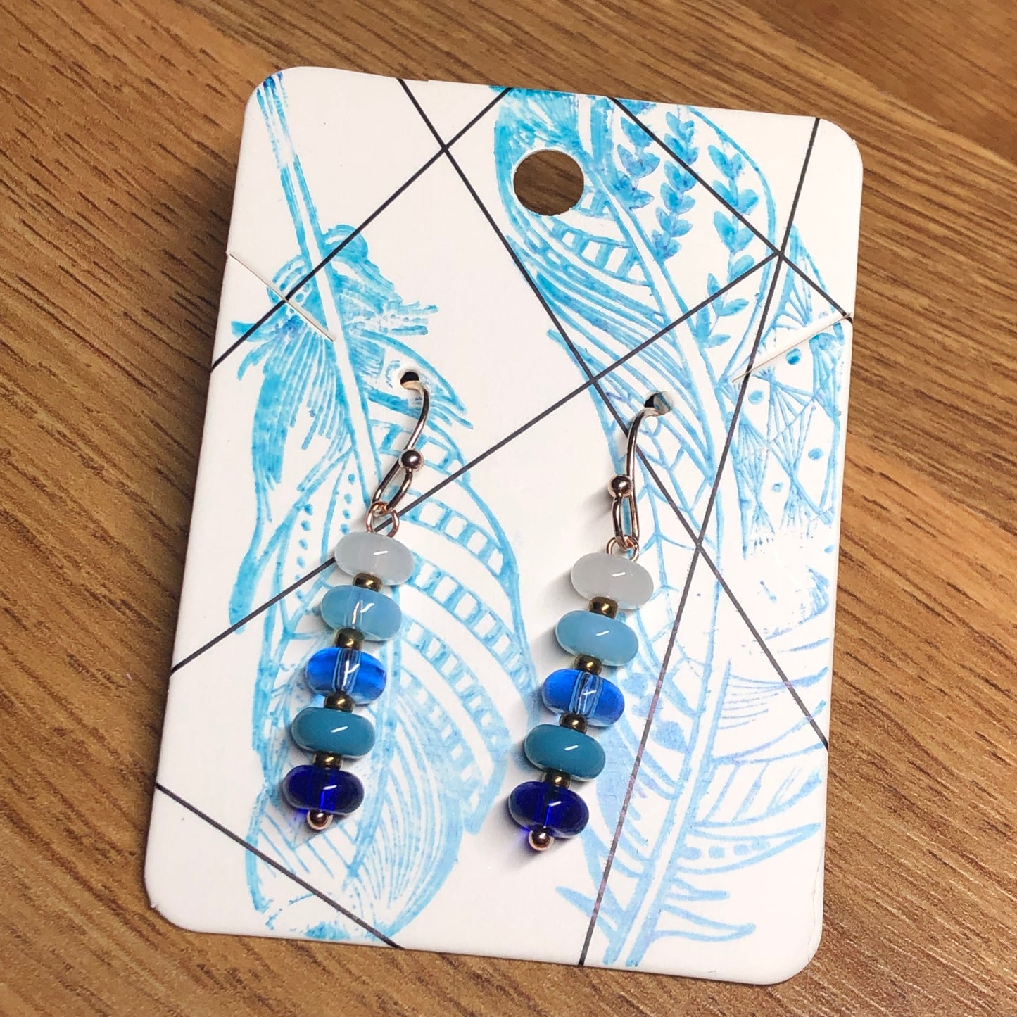 Azure Stripe - eye catching glass earrings