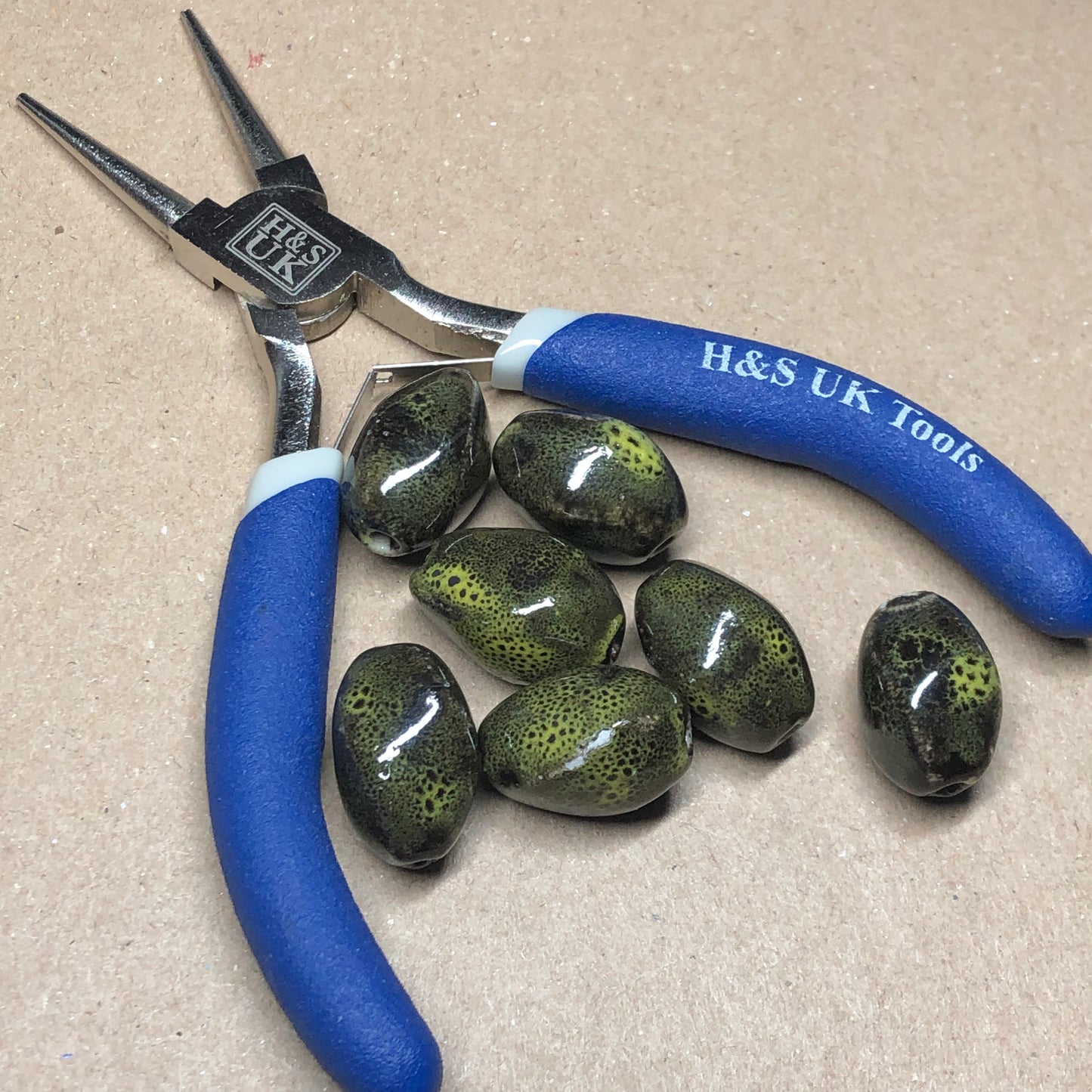 Green dragon egg clay beads