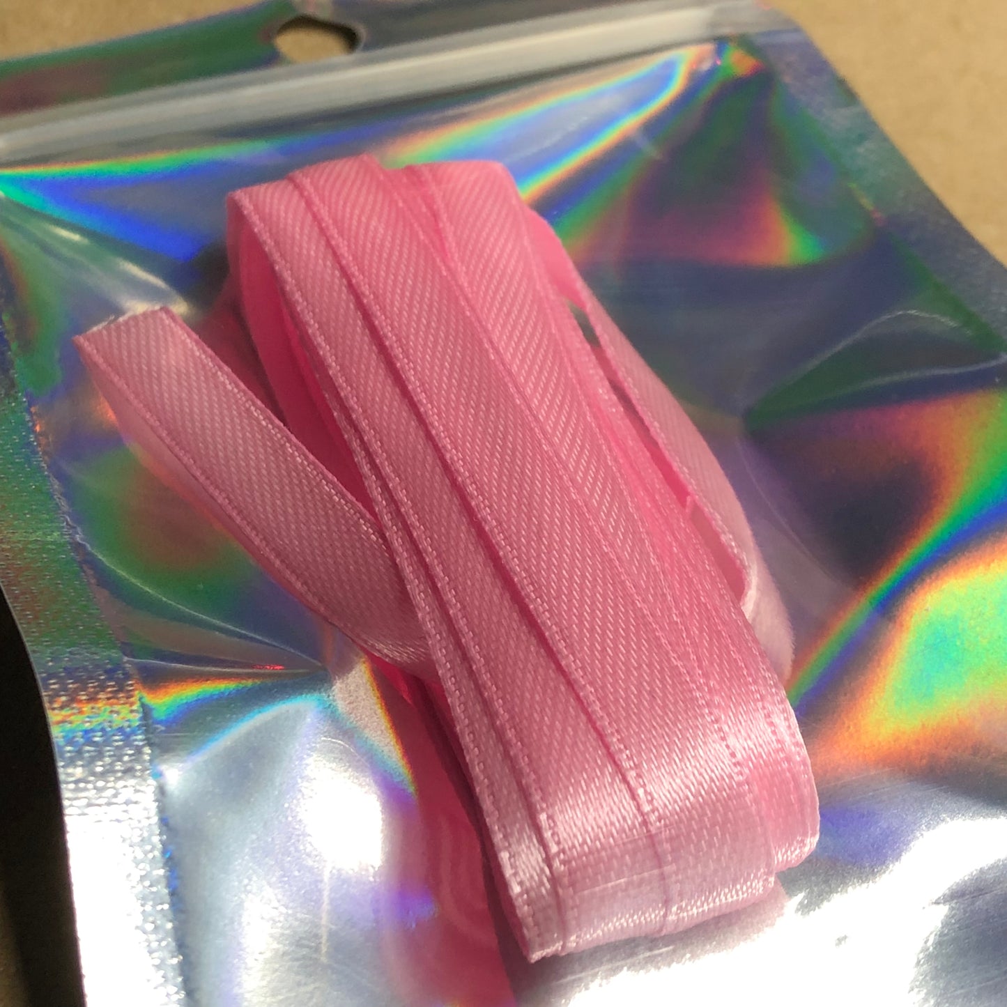 Blush pink satin ribbon 2m