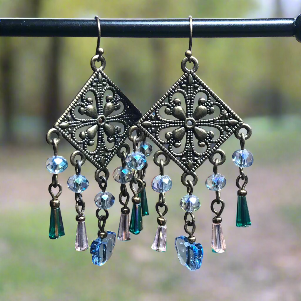 Krystal - Crystal butterfly chandelier earrings