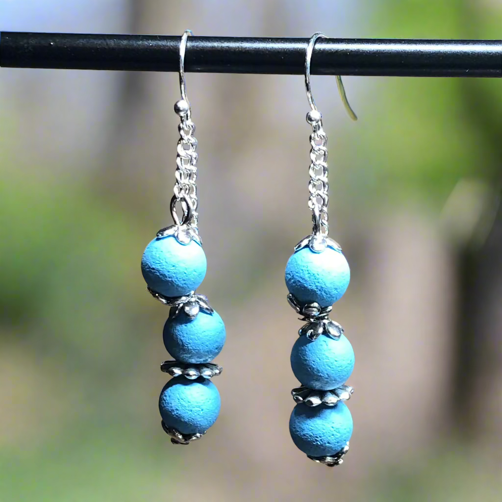 Asiah - Sky blue lava stone earrings