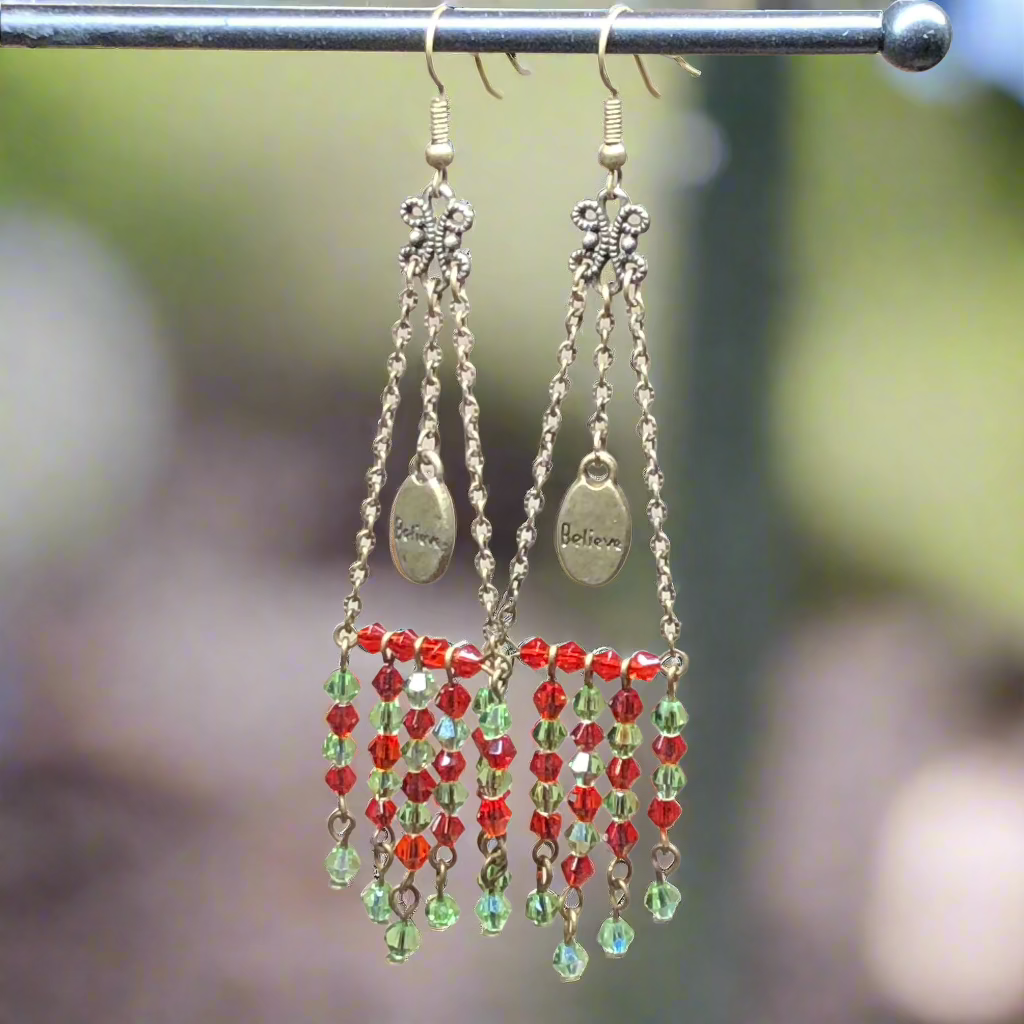 Jaya - Very long crystal Believe earrings