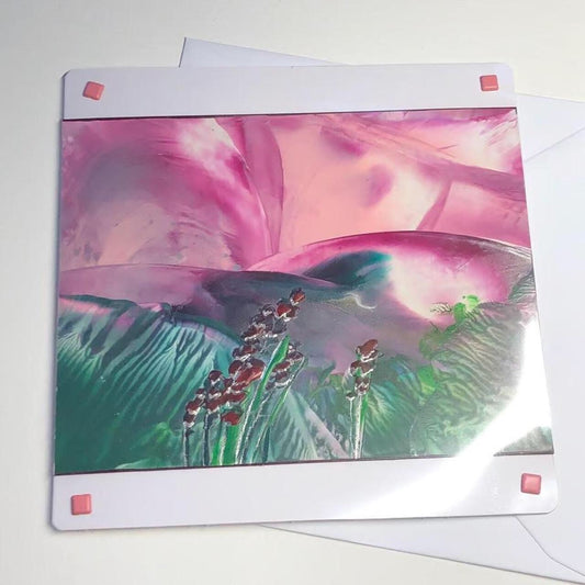 Floral - Encaustic art wax landscape painting greeting card art