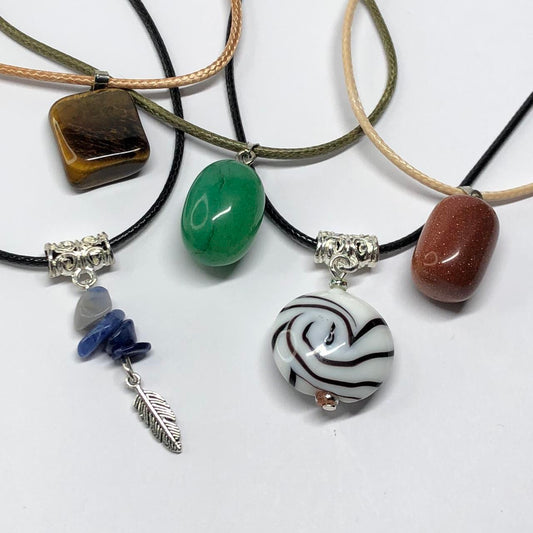 Five cord gemstone necklace bundle