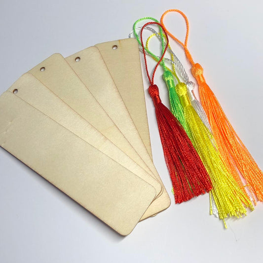 Bright coloured wooden bookmark kit