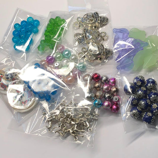 Ten packs jewellery making beads and charms