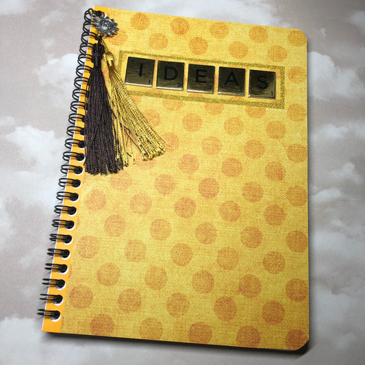 Hand decorated upcycled journal notebook - Ideas
