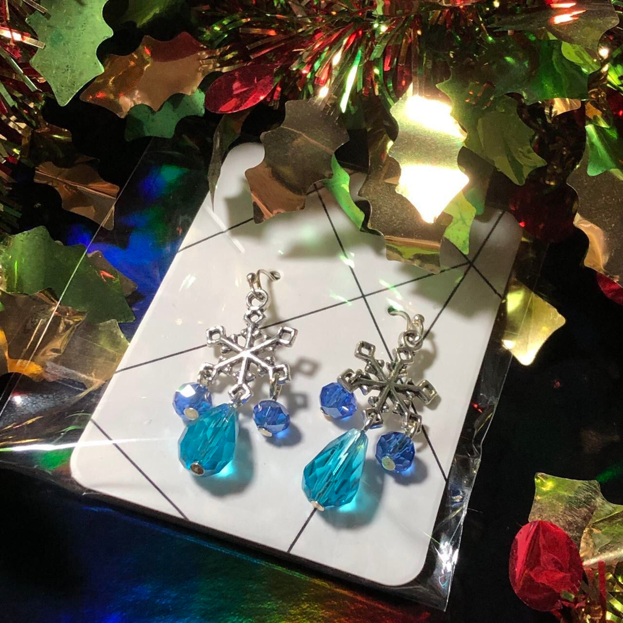 Vixen - Three pairs Christmas earrings bells, hats and snowflakes