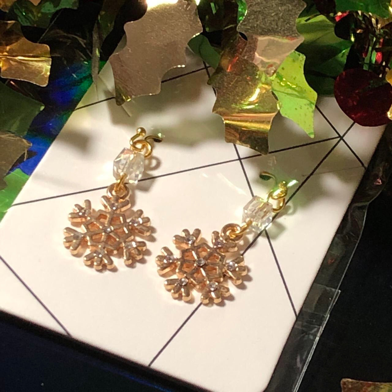 Dasher - Three pairs Christmas earrings Santas, trees and snowflakes