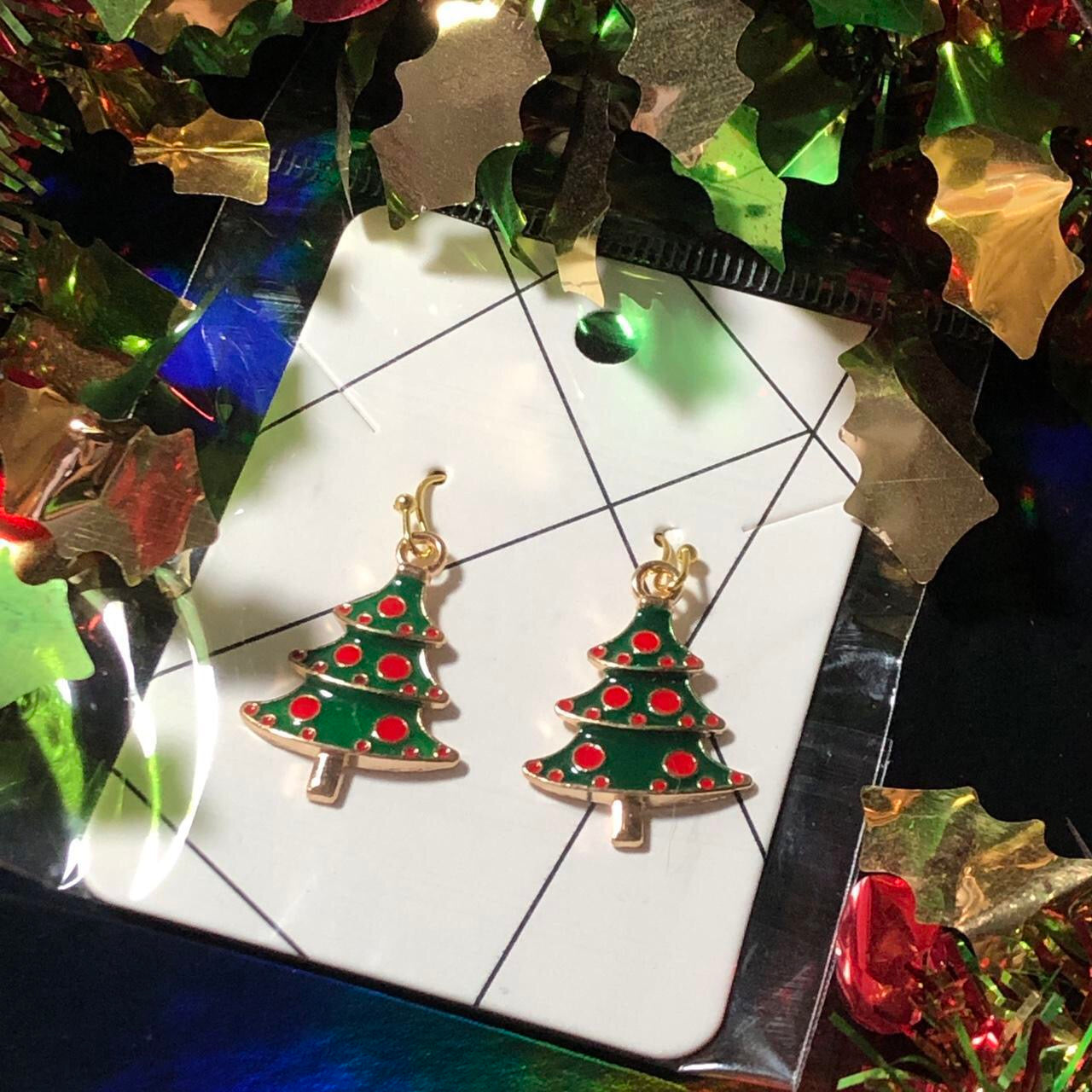 Dasher - Three pairs Christmas earrings Santas, trees and snowflakes