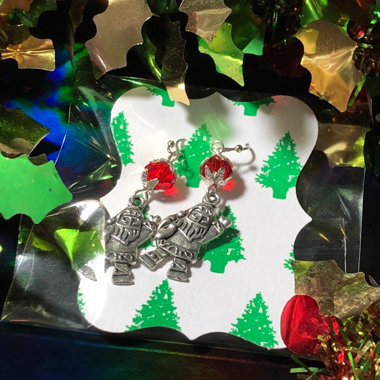 Dasher - Three pairs Christmas earrings Santas, trees and snowflakes
