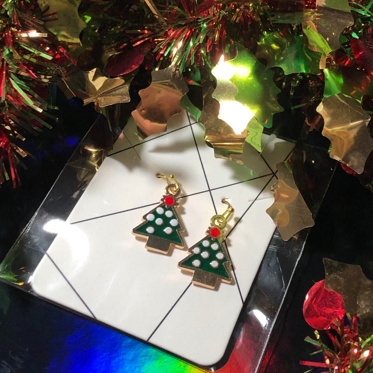 Tannebaum - Three pairs Christmas earrings candy canes, trees and wreaths