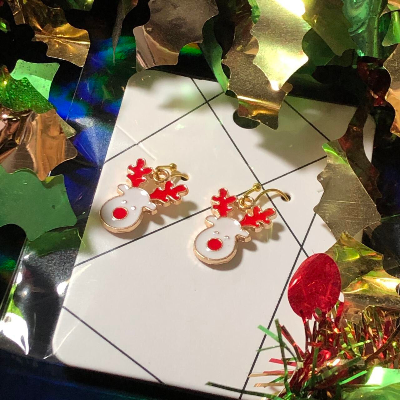 Renne - Three pairs Christmas earrings sleighs, boots and reindeer