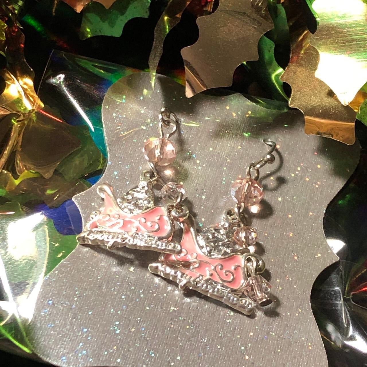 Renne - Three pairs Christmas earrings sleighs, boots and reindeer