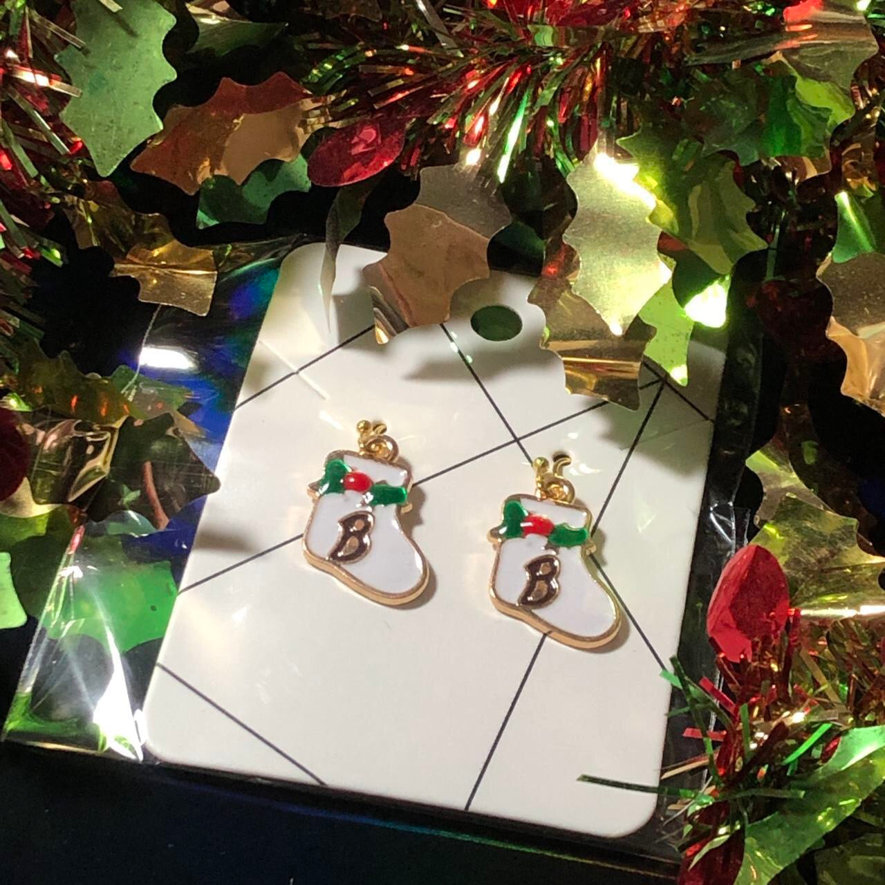 Renne - Three pairs Christmas earrings sleighs, boots and reindeer
