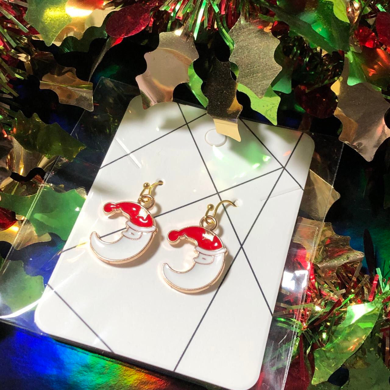 Schnee - Three pairs Christmas earrings boots, Santa and snowflakes