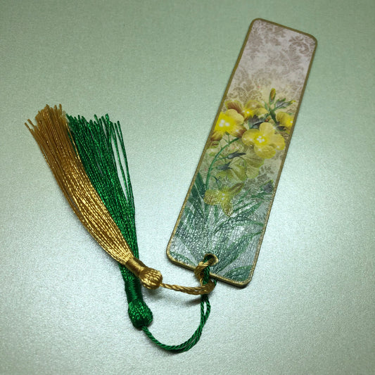 Yellow flower wooden bookmark