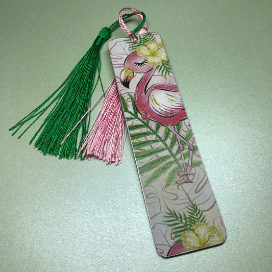 Tropical Flamingo wooden bookmark