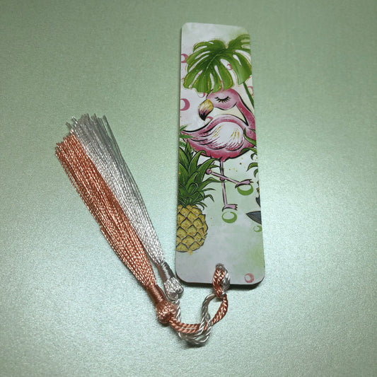 Flamingo Flower wooden bookmark