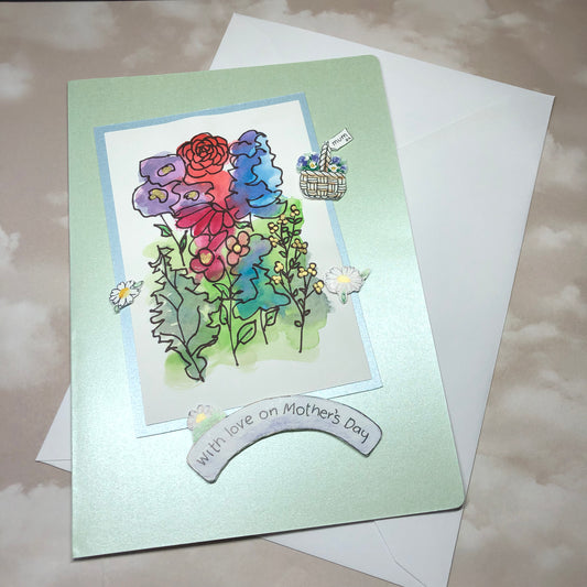 Flowery Mother’s Day watercolour birthday card