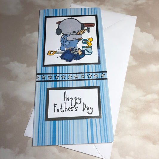 DIY Father’s Day stamped DL greeting card