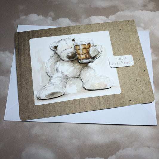Beer bear greeting card