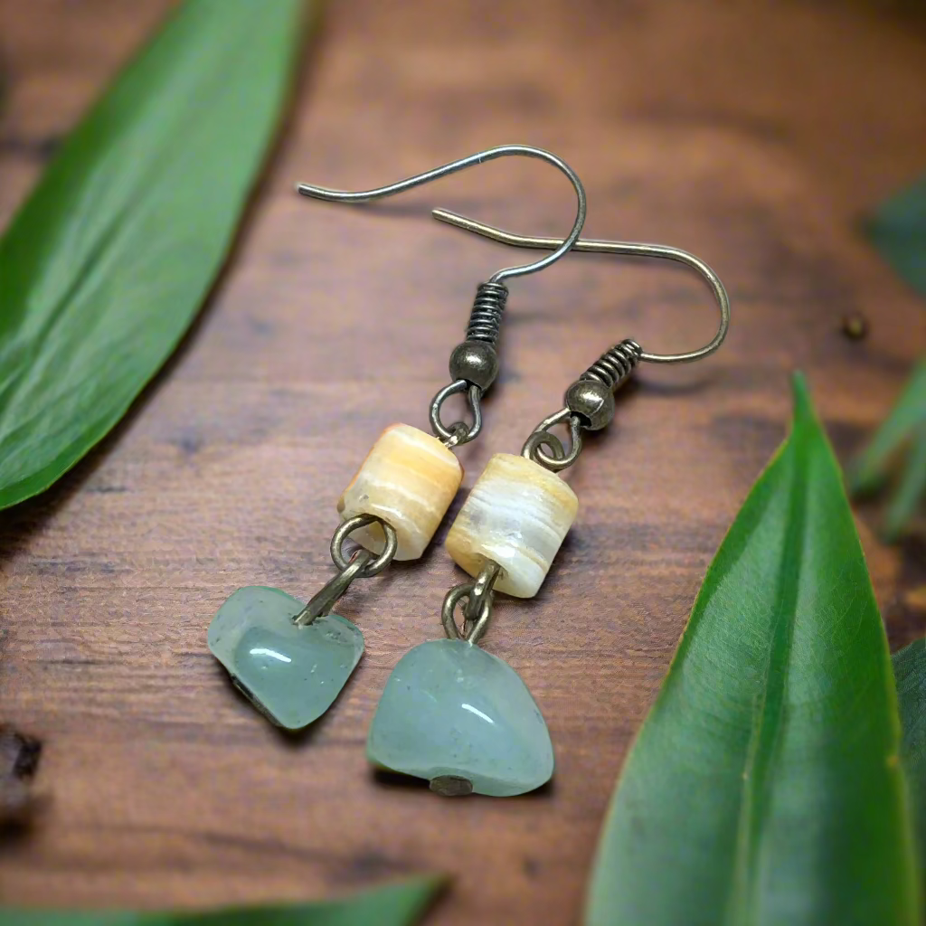 Hestia - Amazonite and Crazy Lace Agate earrings