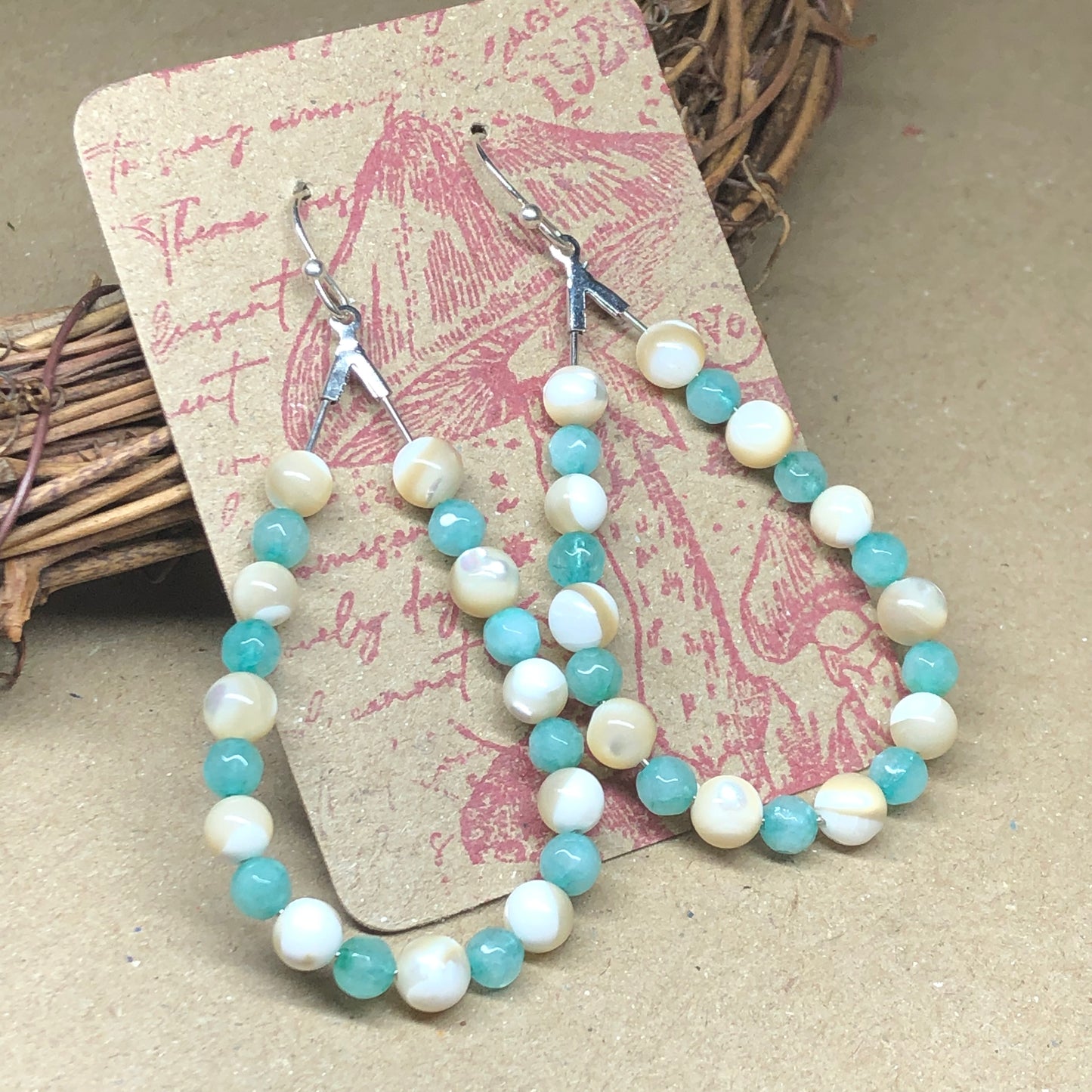 Pride - Emerald and Pearl hoop earrings