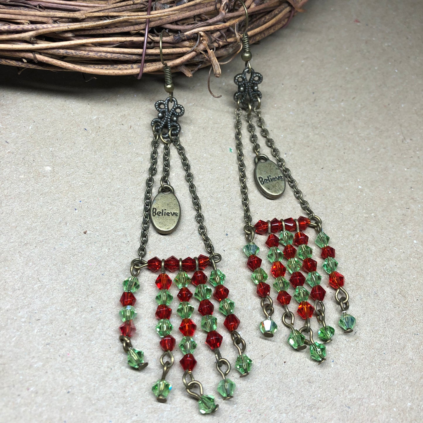 Jaya - Very long crystal Believe earrings