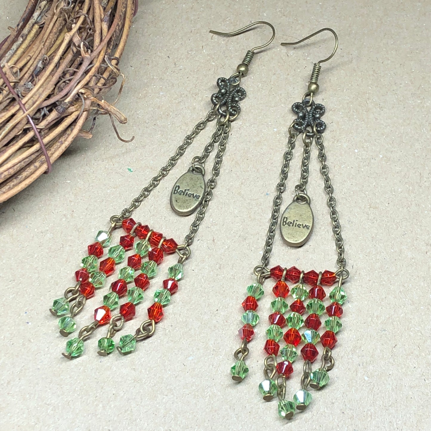 Jaya - Very long crystal Believe earrings