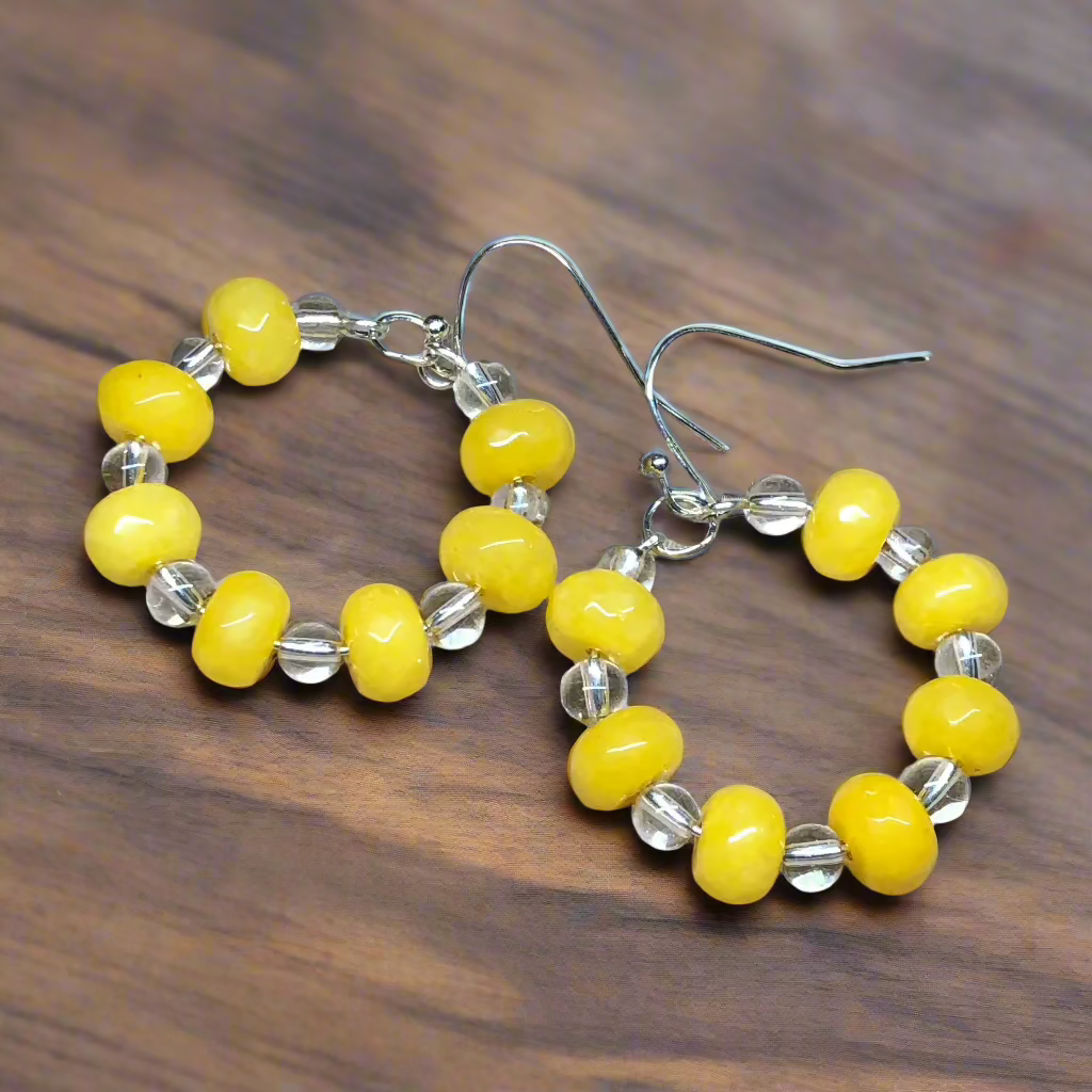Ilithyia - Yellow Topaz hoop earrings