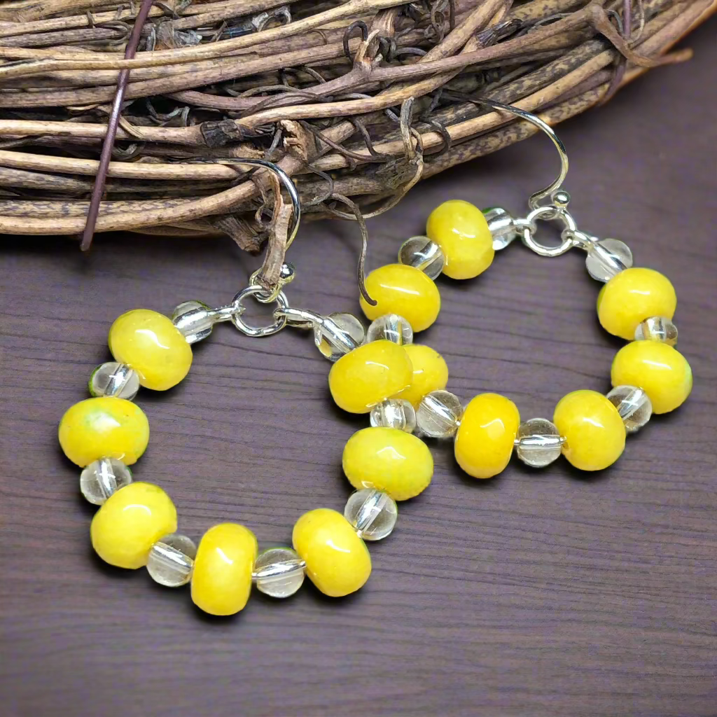 Ilithyia - Yellow Topaz hoop earrings