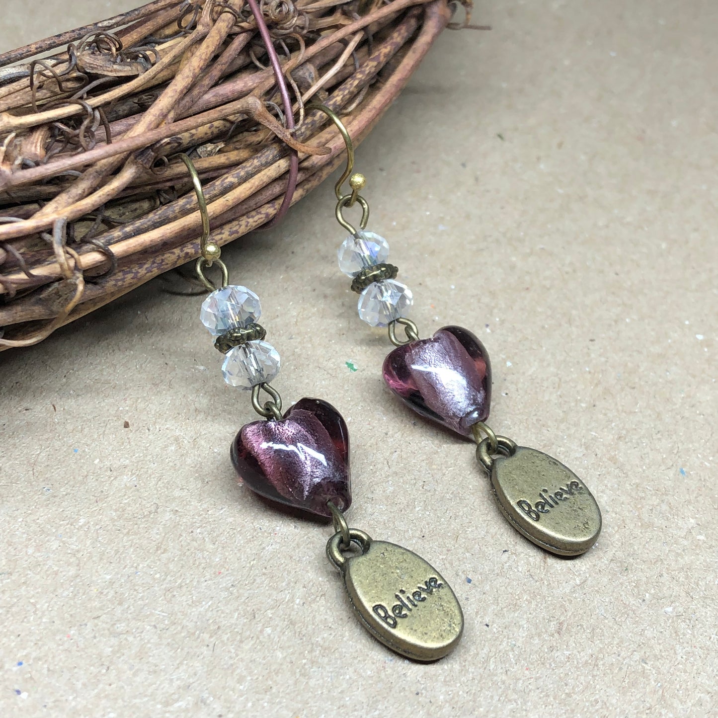 Merope - Purple Murano Believe earrings