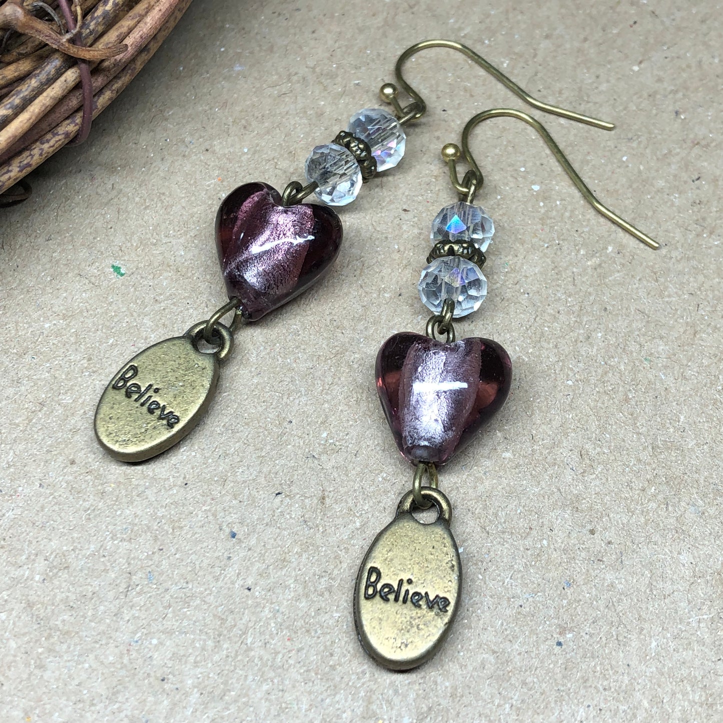 Merope - Purple Murano Believe earrings