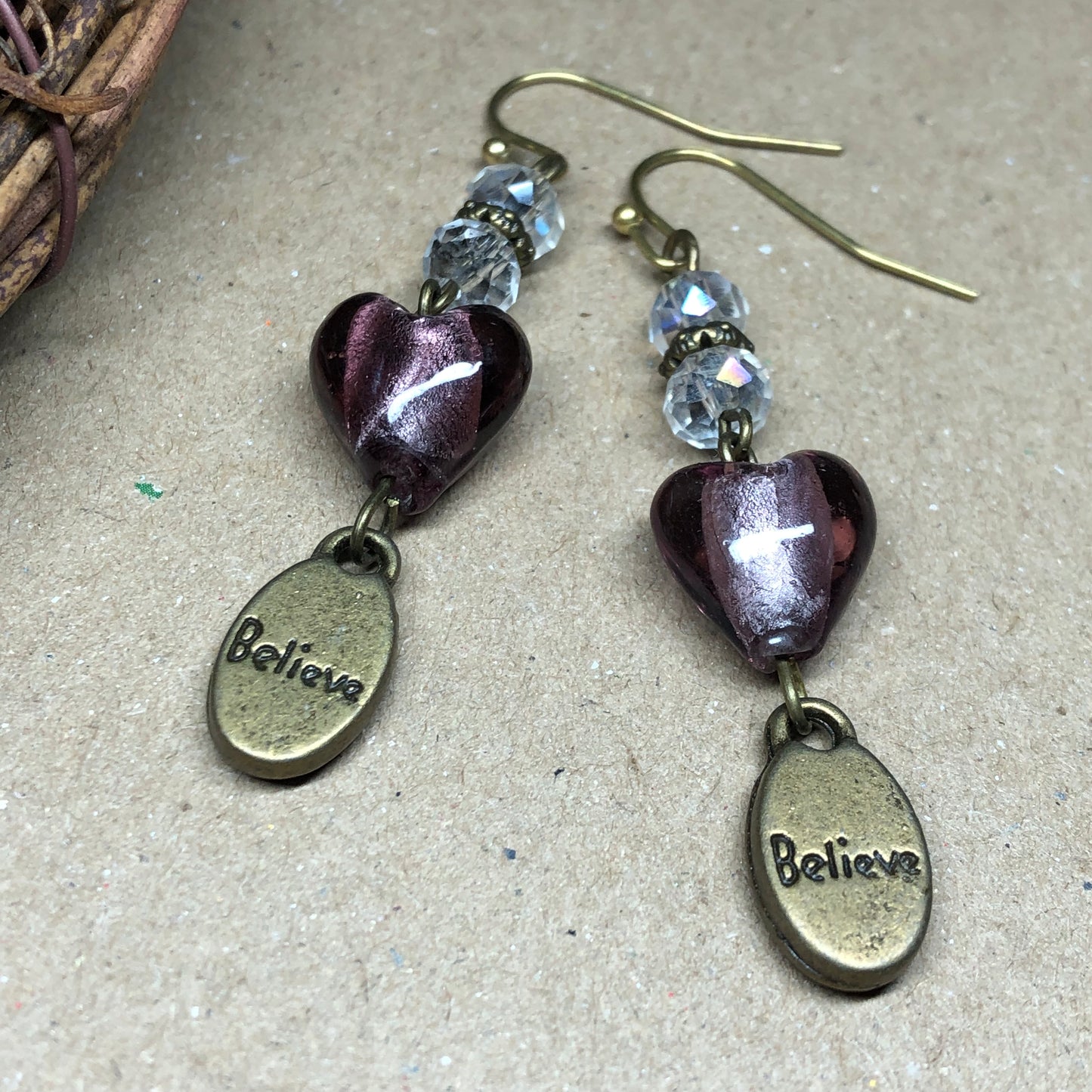 Merope - Purple Murano Believe earrings