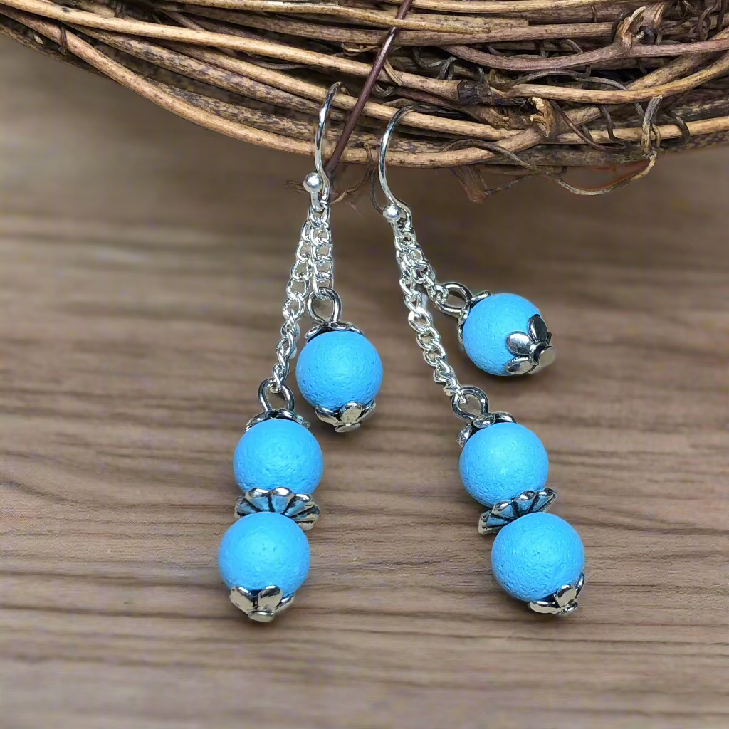 Asiah - Sky blue lava stone earrings