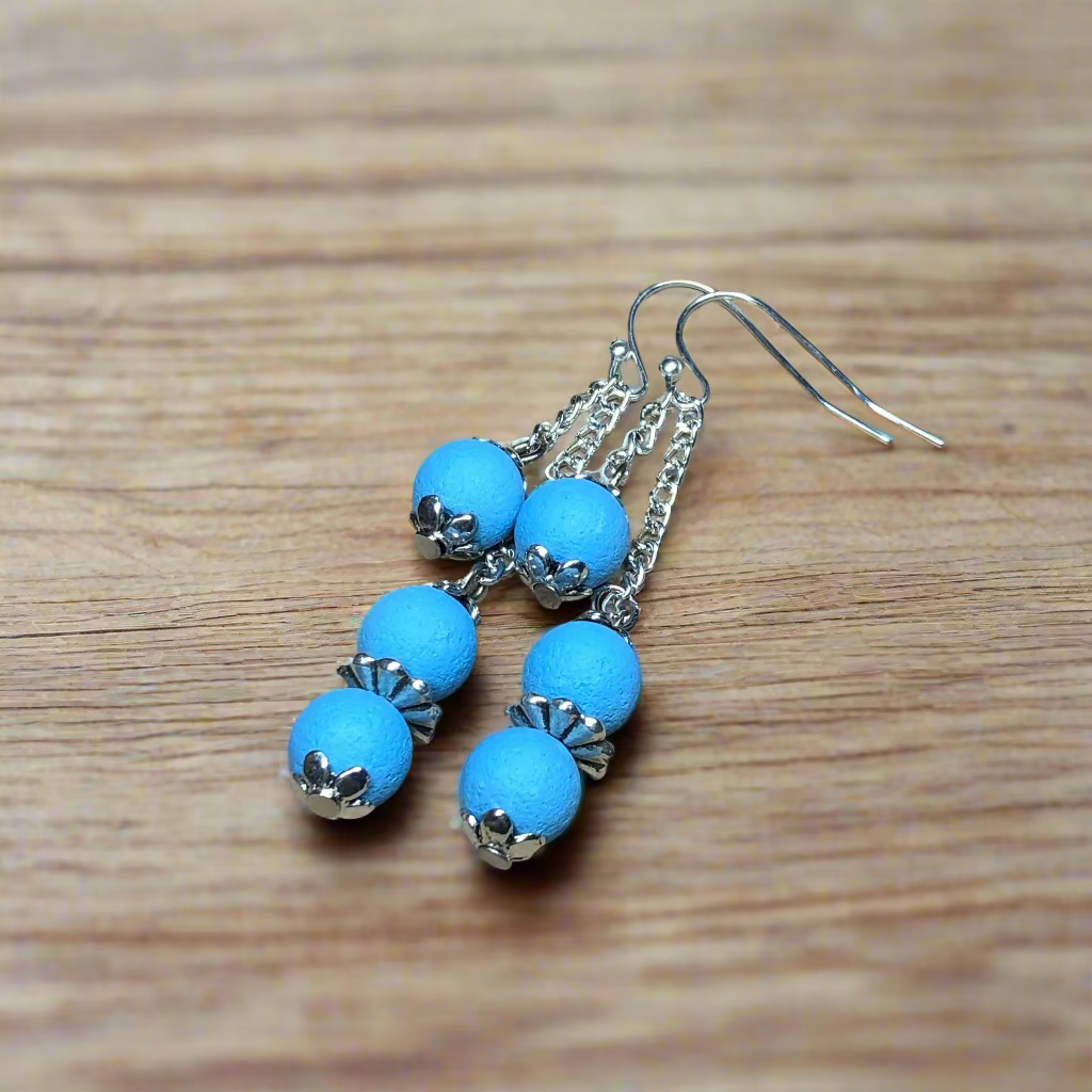 Asiah - Sky blue lava stone earrings