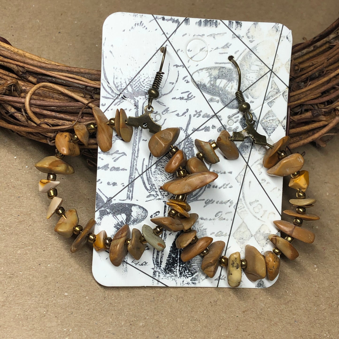 Khione - Mookaite chip hoop earrings