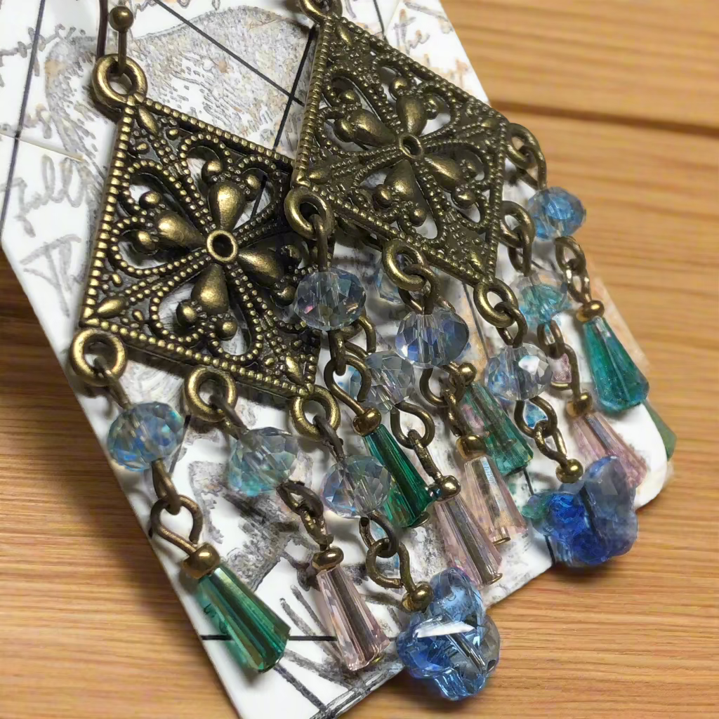 Krystal - Crystal butterfly chandelier earrings