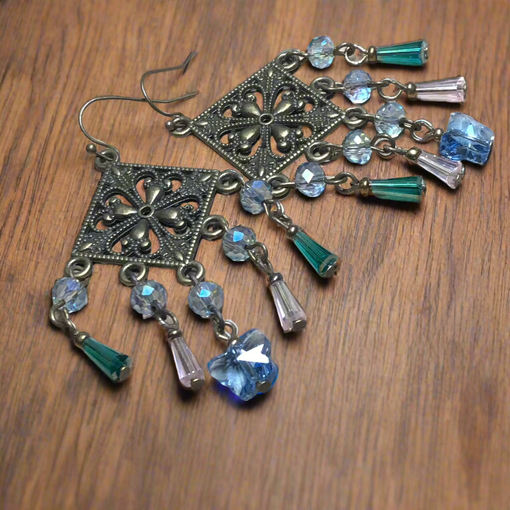 Krystal - Crystal butterfly chandelier earrings