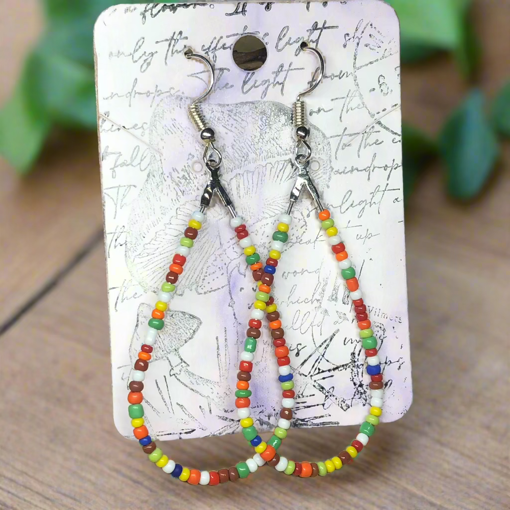 Sprinkles - glass peardrop hoop earrings