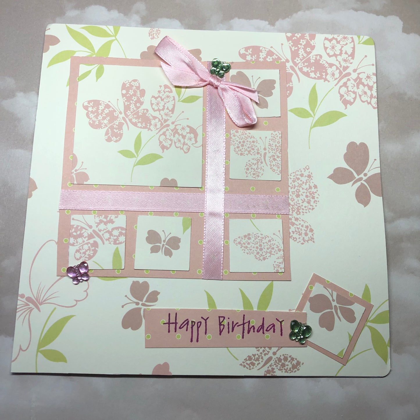 Happy Birthday butterfly handmade greeting card