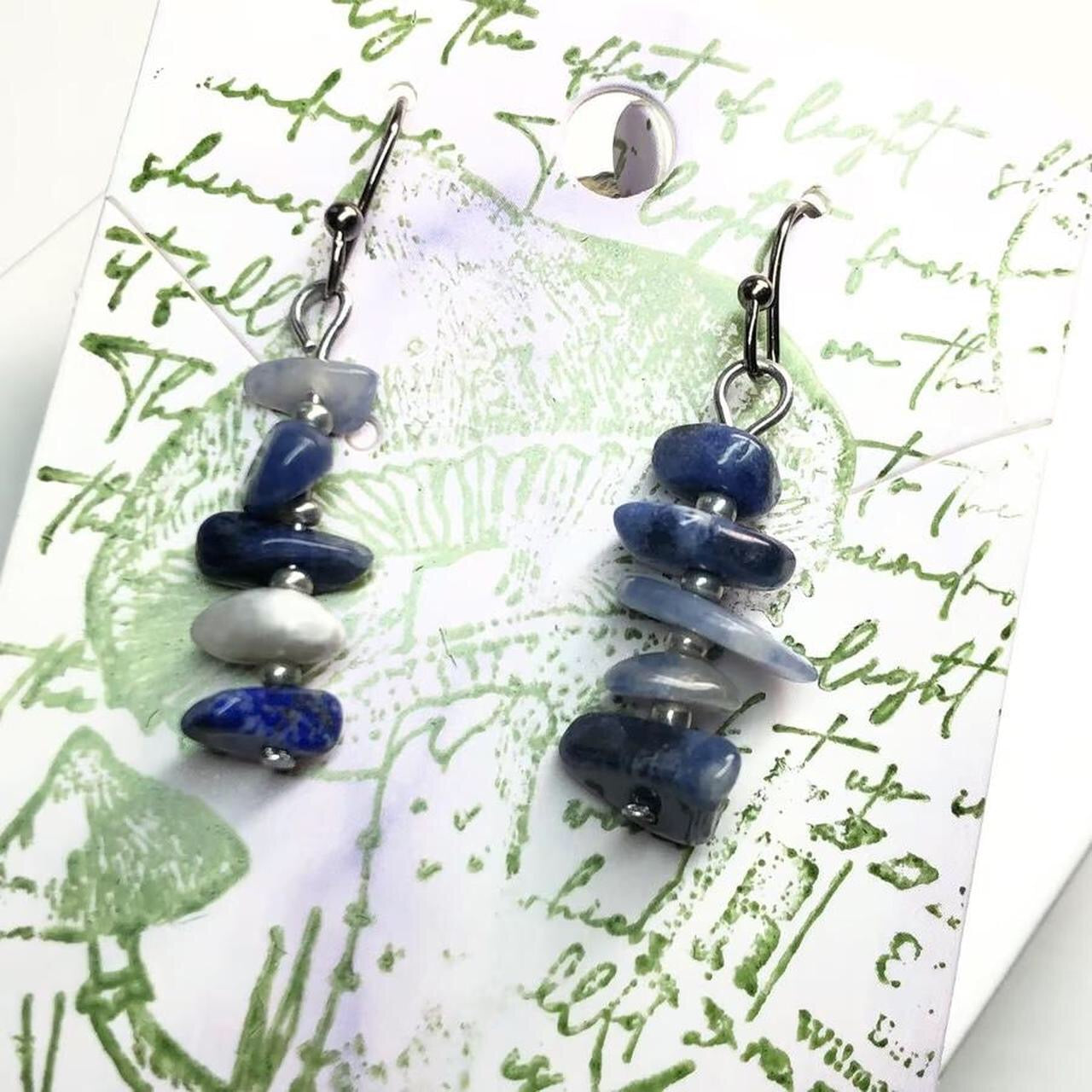 Sodalite handmade earrings gift set