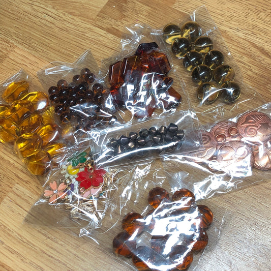 Brown bead and charm bundle pack 03