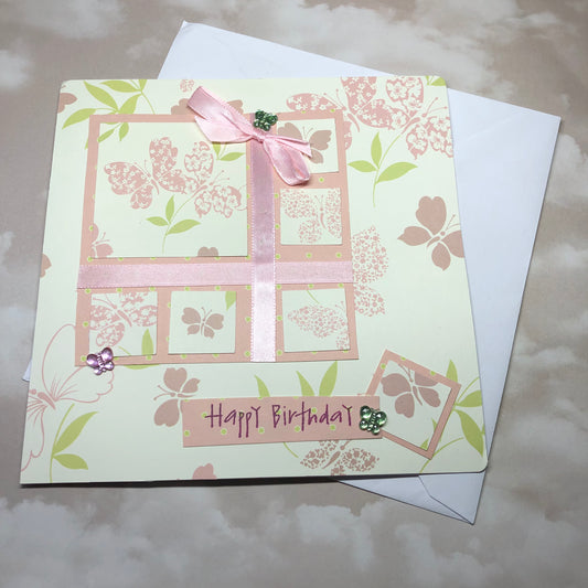 Happy Birthday butterfly handmade greeting card