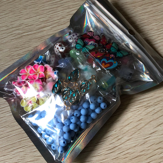 Bead and charm jewellery making bundle 05 butterflies and flowers