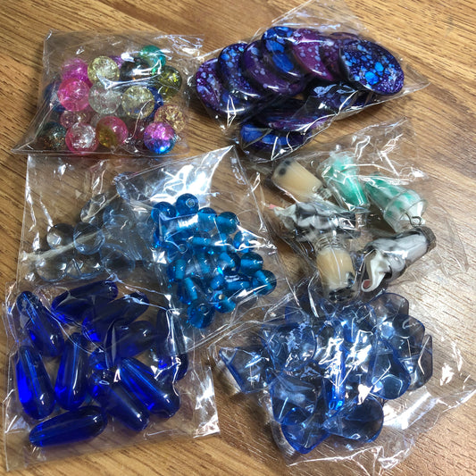 Blue bead for jewellery making mixed pack with Sundae charms